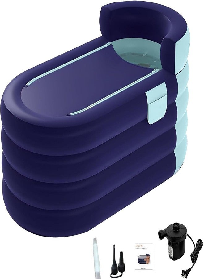 VPGS Inflatable Adult Bathtub, Foldable Portable Durable Soaking Bath Tub with Cordless Air Pump, PVC Inflatable Pool, Quick Drain Design, for Family Bathroom Spa Massage - Image 1